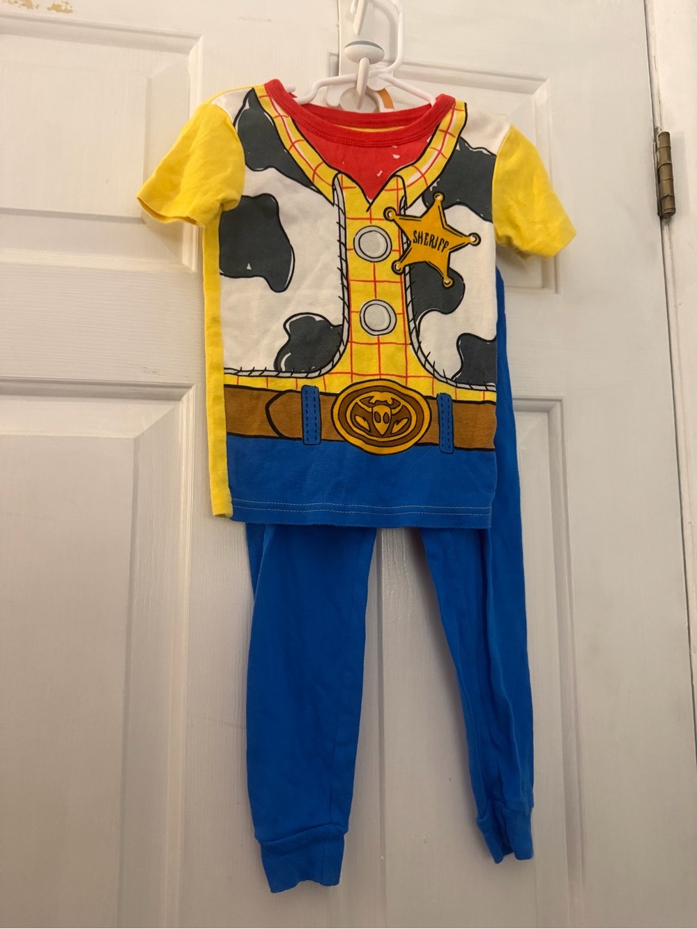 Disney Pixar Toy Story Woody Boys 5T Pajama Set Sheriff Costume 2 Piece